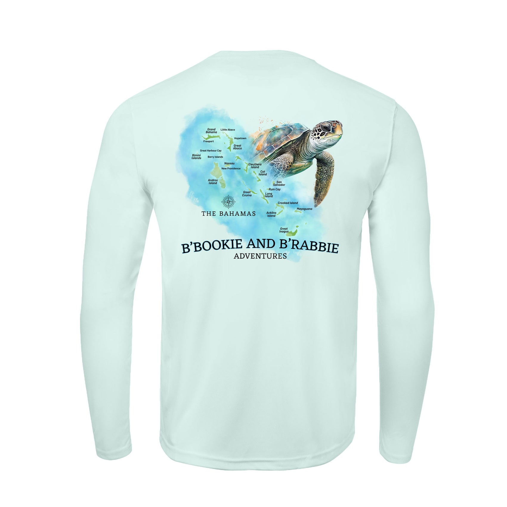 Bahamas Sea Turtle Watercolor Map | Recycled Solar Performance