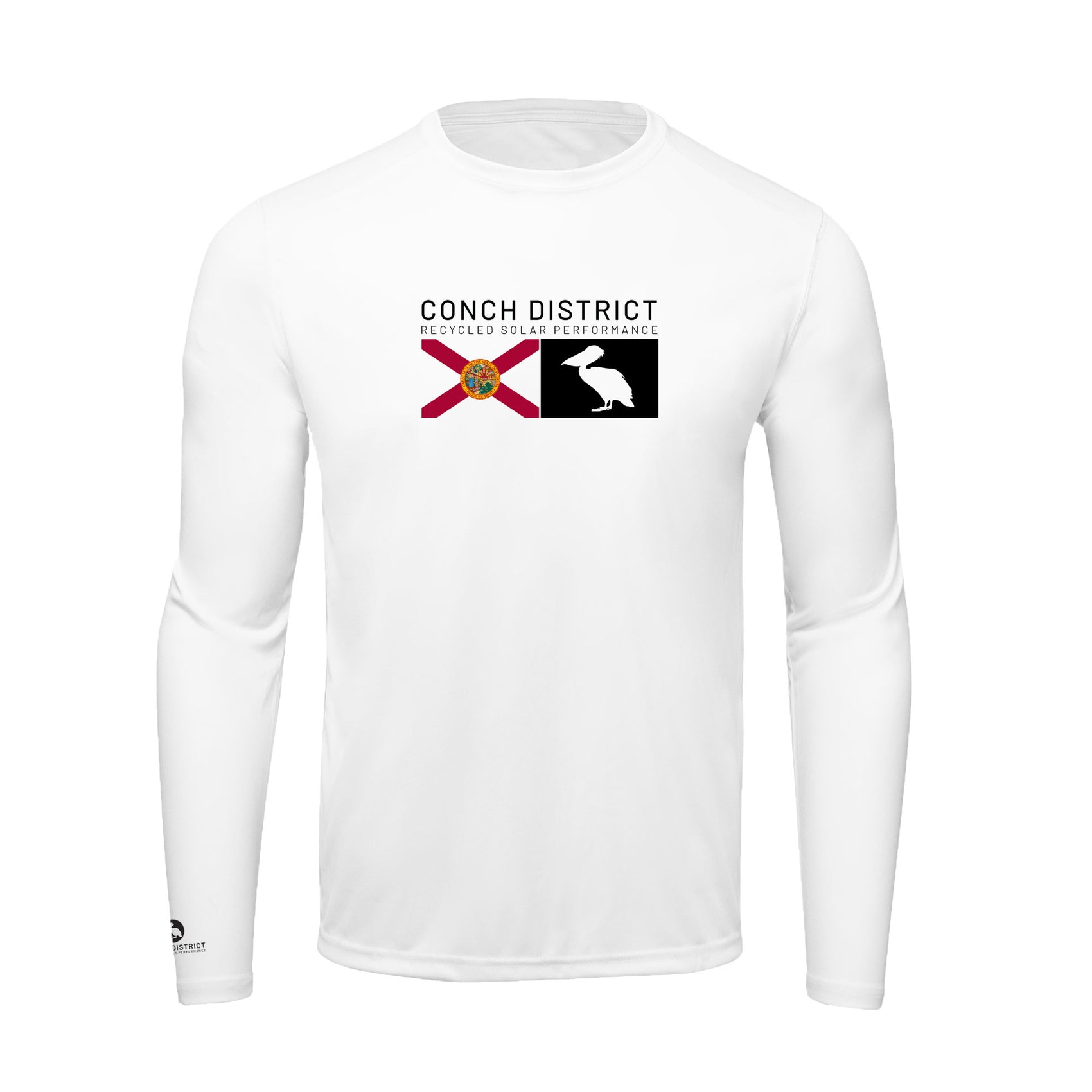 Conch District Florida Flag Logo Tee | Mens Recycled Solar Performance