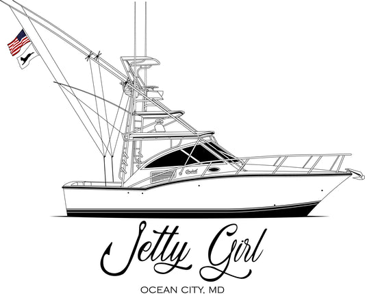 (Line art with flat water line)