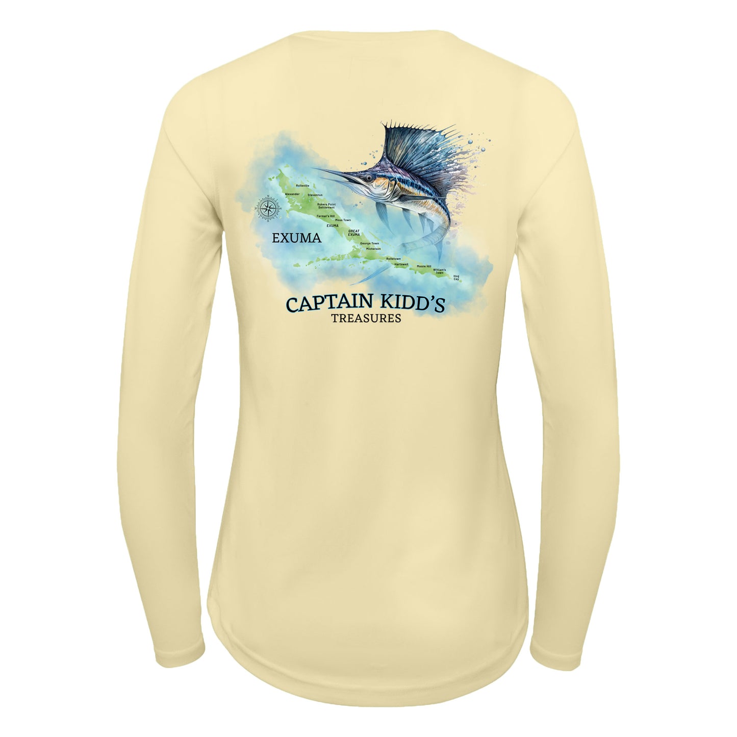 Exuma Sea Turtle Watercolor Map | Recycled Solar Performance