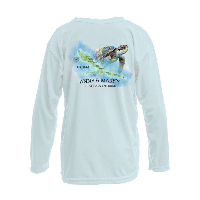 Exuma Sea Turtle Watercolor Map | Recycled Solar Performance