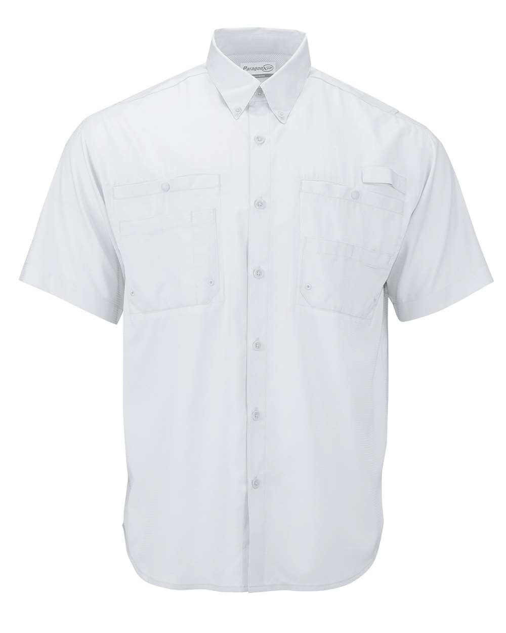 Button Down Custom Embroidered Solar Performance Short Sleeve Fishing Shirt