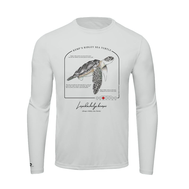 Kemps Ridley Sea Turtle Conservation Status shirt | Mens Recycled Solar Performance