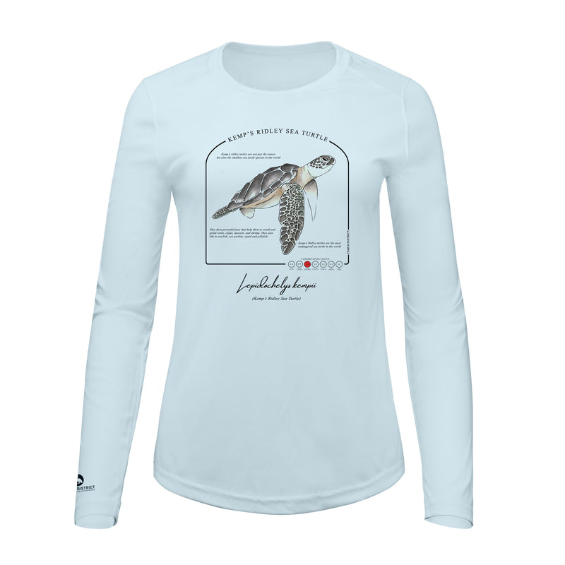 Kemps Ridley Sea Turtle Conservation Status Shirt | Womens Recycled Solar Performance