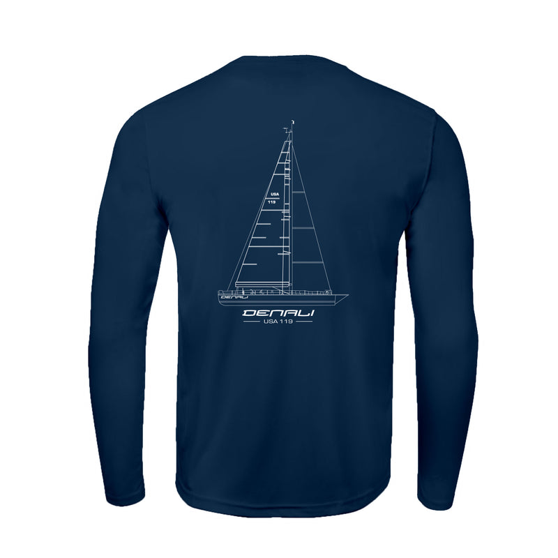 Custom Boat Drawing | Mens Recycled Solar Performance