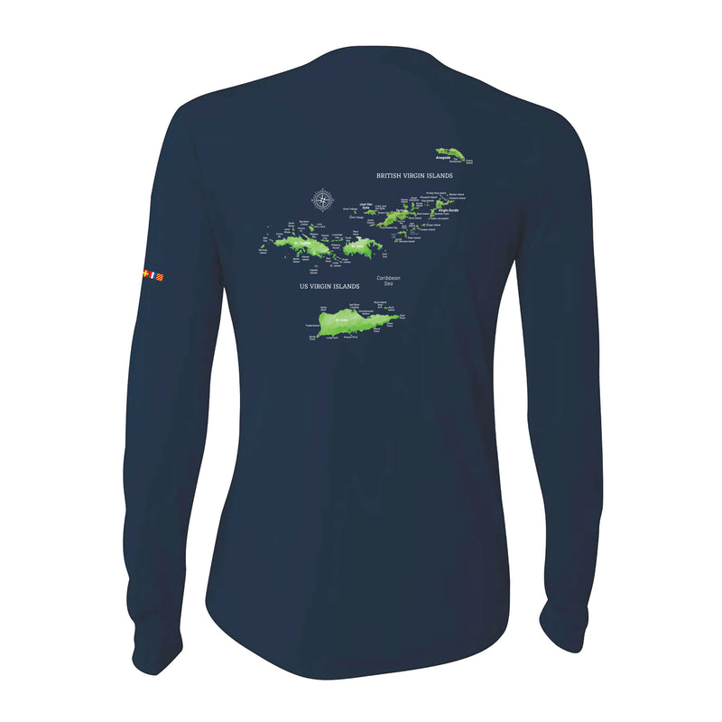 USVI BVI Map UPF 50+ Sun Protection Shirt