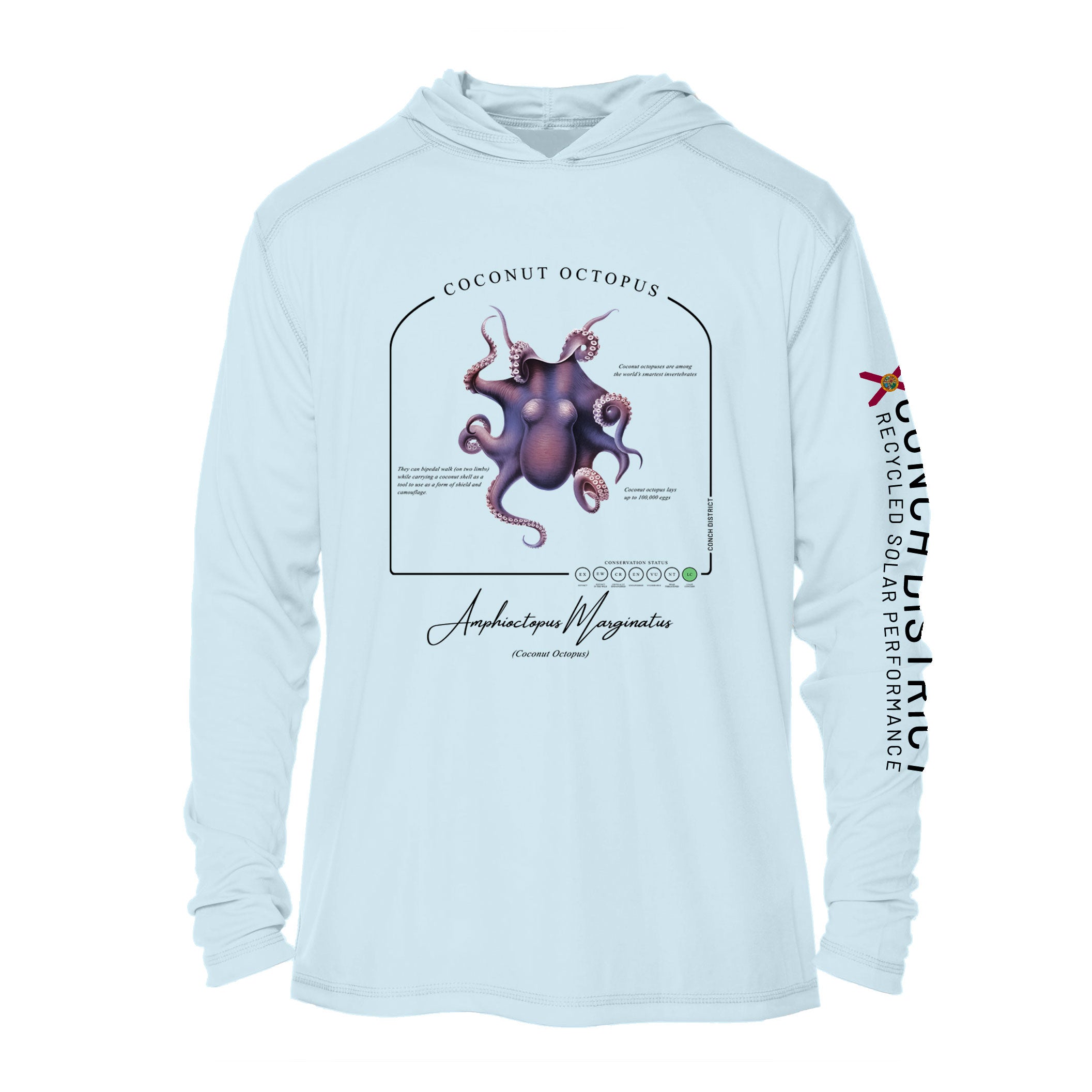 Coconut Octopus Conservation Status UPF 50+ Sun Protection Hoodie Youth