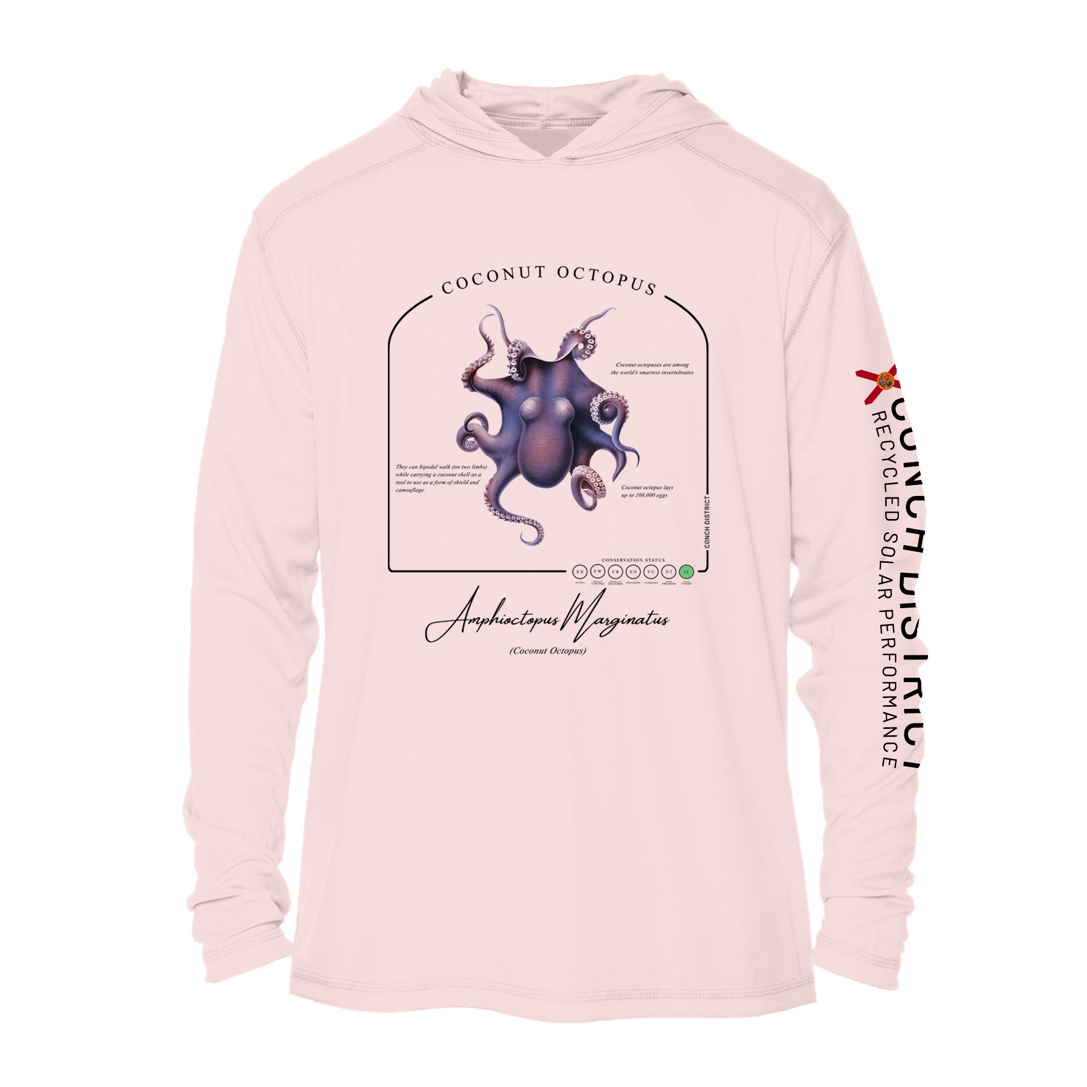 Coconut Octopus Conservation Status UPF 50+ Sun Protection Hoodie Youth