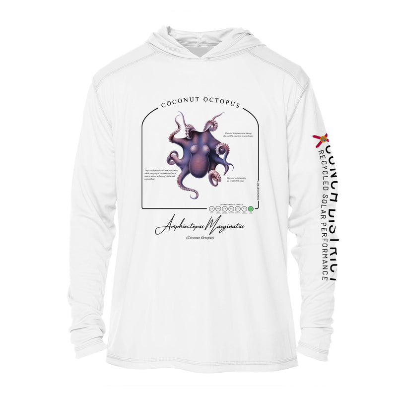 Coconut Octopus Conservation Status Hoodie | Mens Recycled Solar Performance
