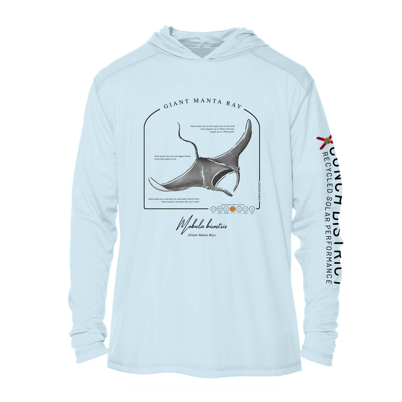 Giant Manta Ray Conservation Status UPF 50+ Sun Protection Hoodie Youth