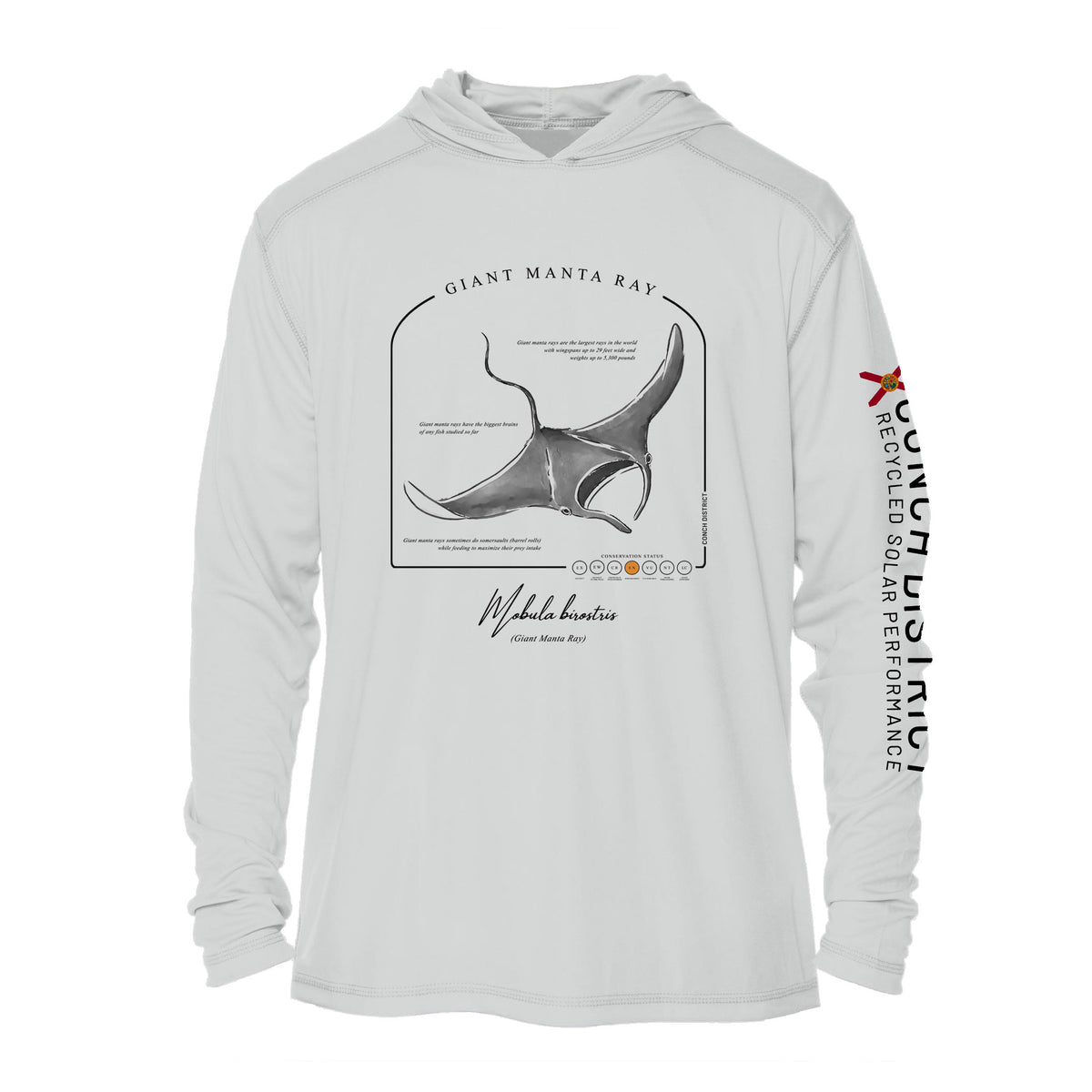 Giant Manta Ray Conservation Status UPF 50+ Sun Protection Hoodie Youth