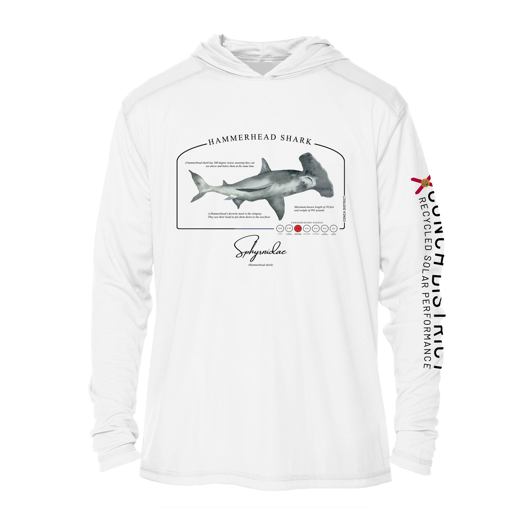 Youth Hammerhead Grey Ocean Fishing Shirt SPF 50