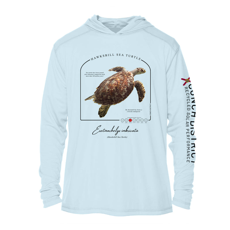 Hawksbill Sea Turtle Conservation Status Hoodie | Mens Recycled Solar Performance