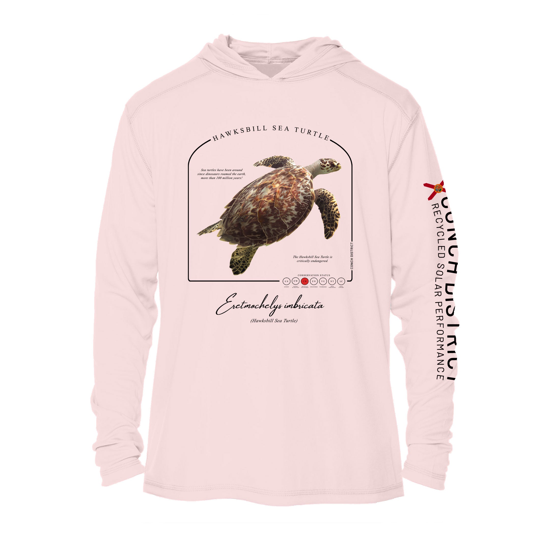 Hawksbill Sea Turtle Conservation Status UPF 50+ Sun Protection Hoodie Youth