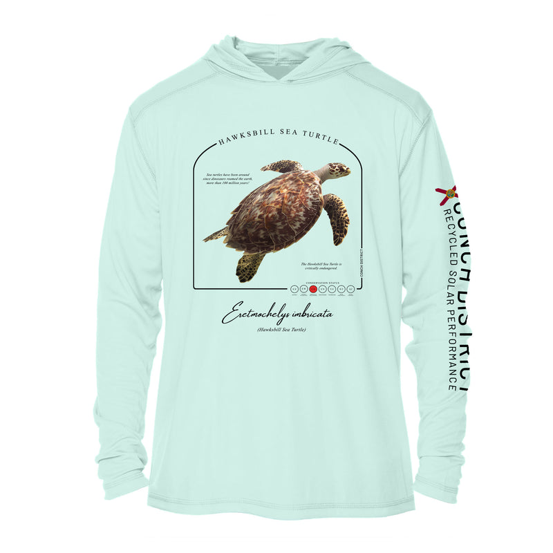 Hawksbill Sea Turtle Conservation Status Hoodie | Mens Recycled Solar Performance