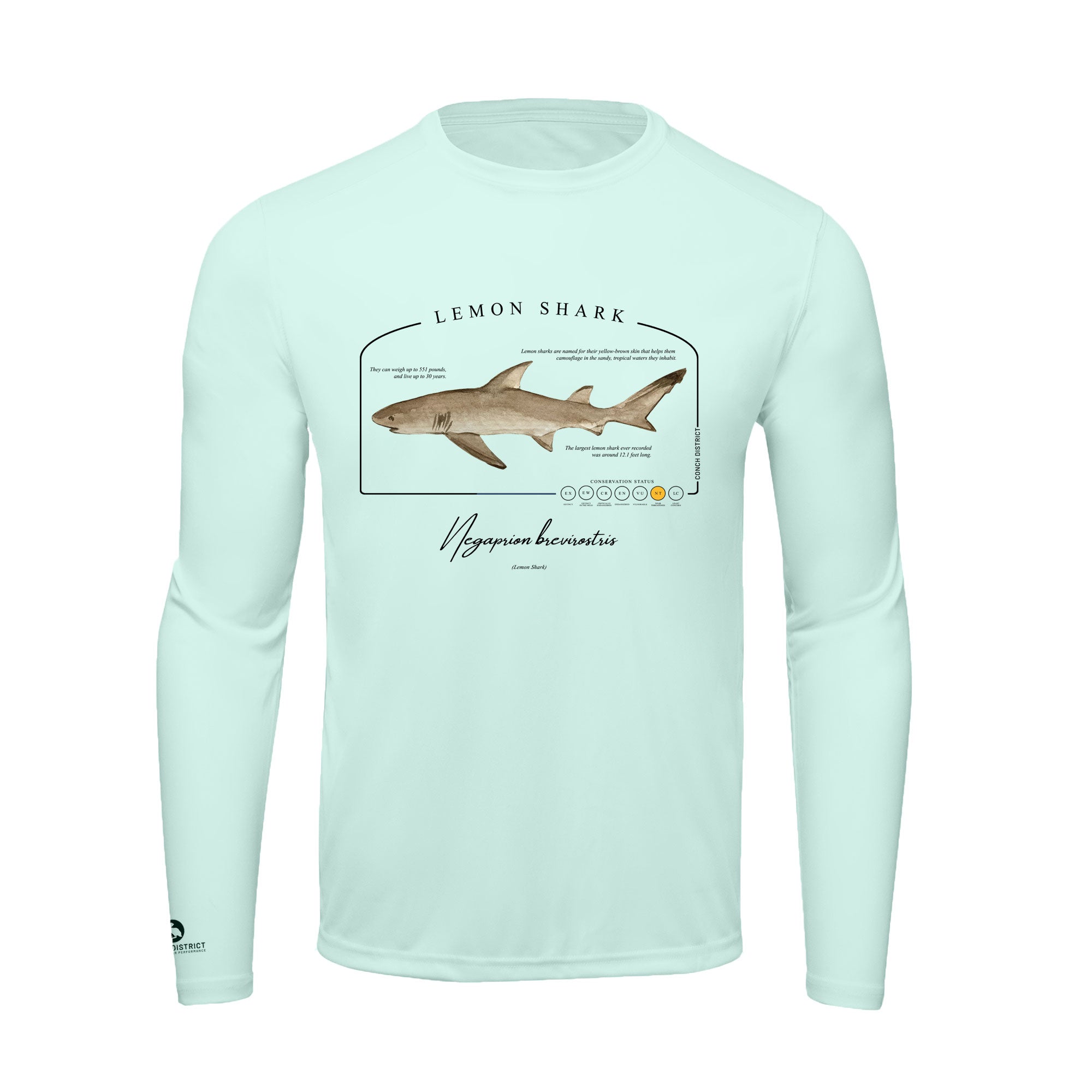 Lemon Shark Conservation Status Shirt | Mens Recycled Solar Performance