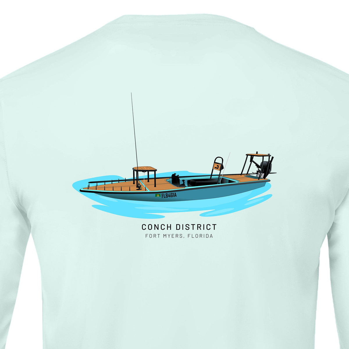 Custom Boat Drawing | Mens Recycled Solar Performance