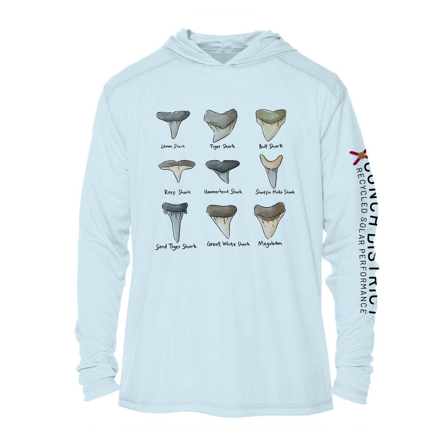 Shark Tooth Identification UPF 50+ Sun Protection Hoodie Youth