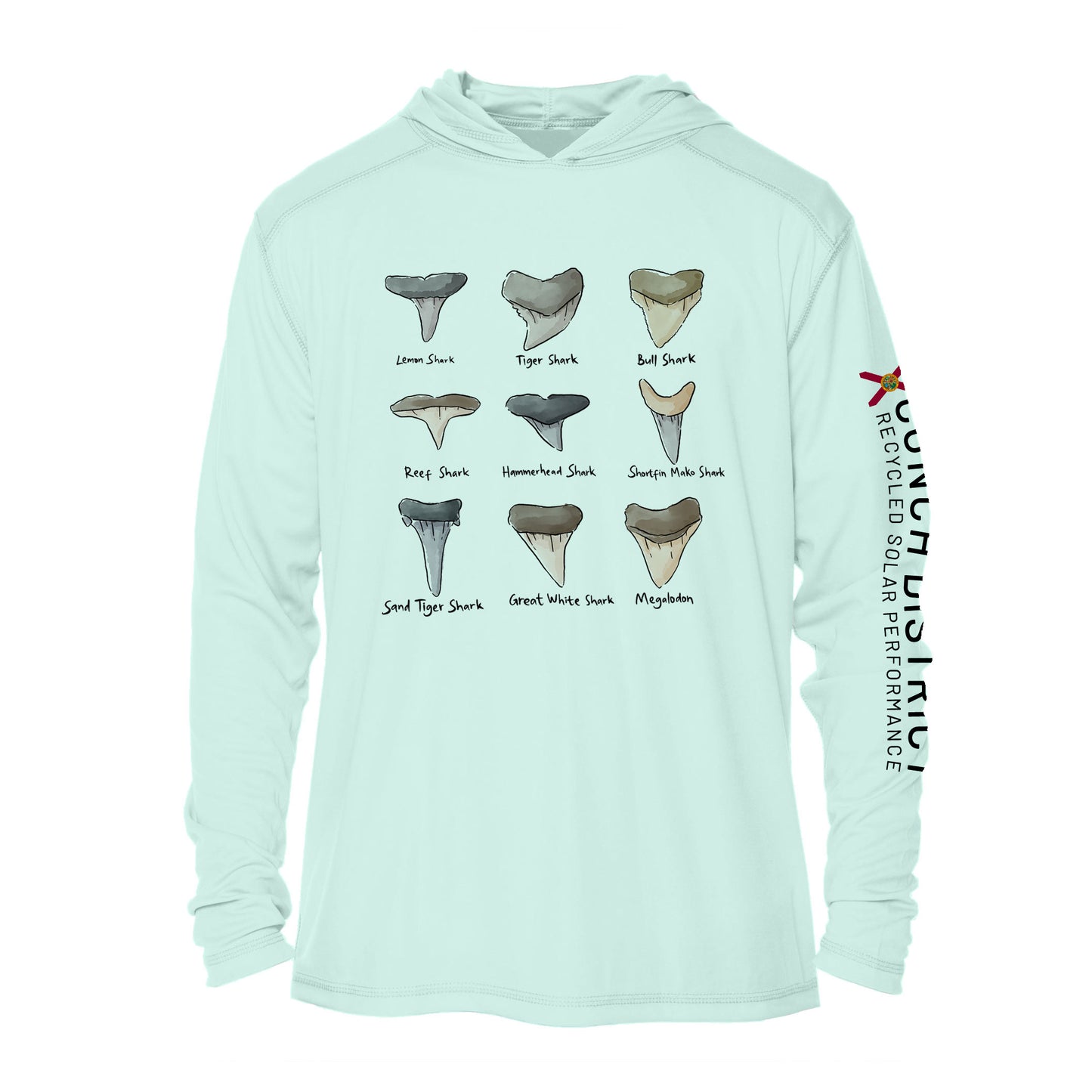 Shark Tooth Identification UPF 50+ Sun Protection Hoodie Youth