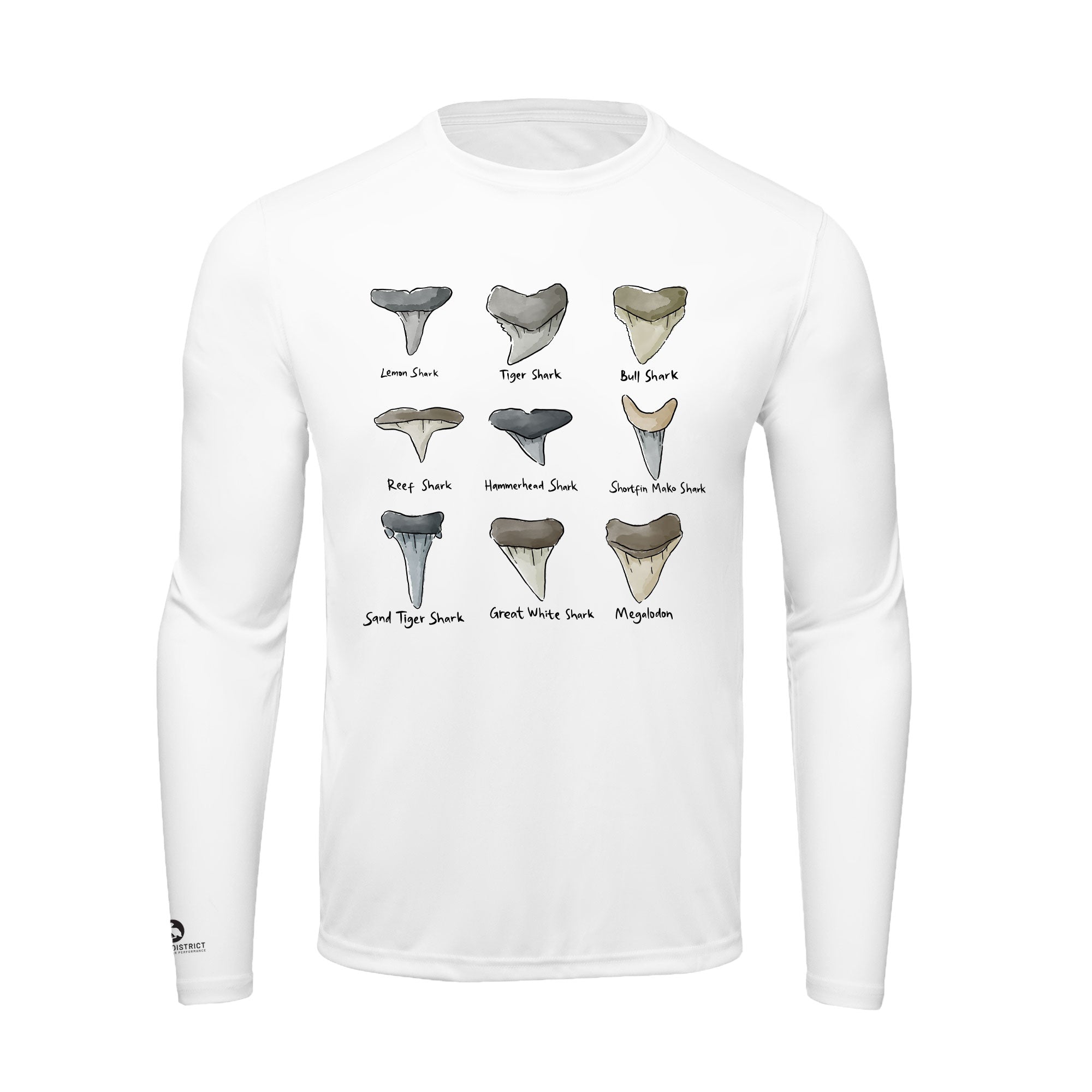 Shark Tooth Identification Shirt | Mens Recycled Solar Performance