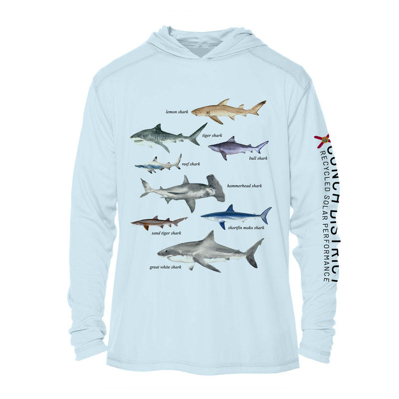 Types of Sharks UPF 50+ Sun Protection Hoodie Youth – Conch District