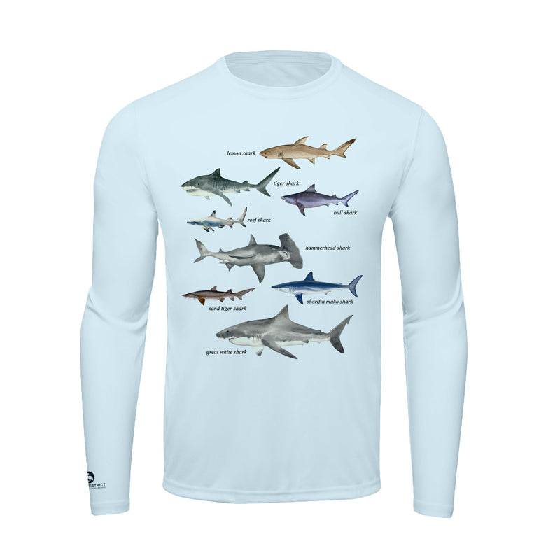 Types of Sharks Shirt | Mens Recycled Solar Performance