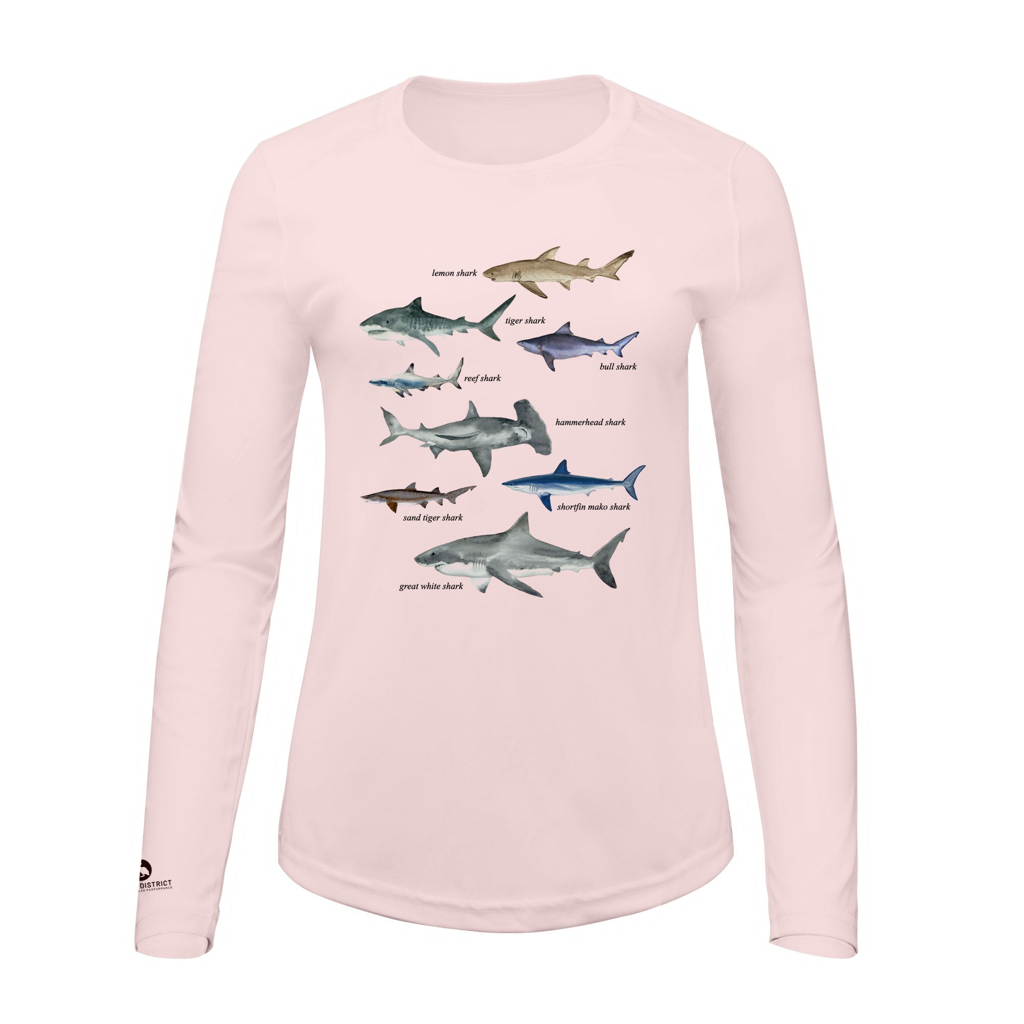 Types of Sharks Shirt | Womens Recycled Solar Performance