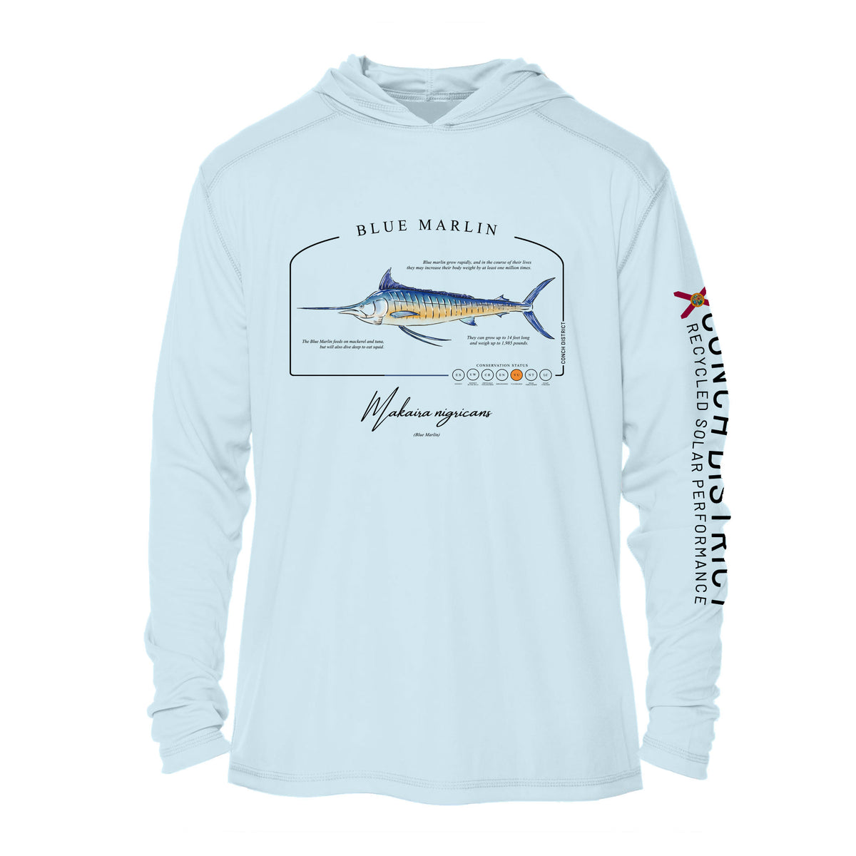 Blue Marlin Conservation Status UPF 50+ Sun Protection Hoodie Youth
