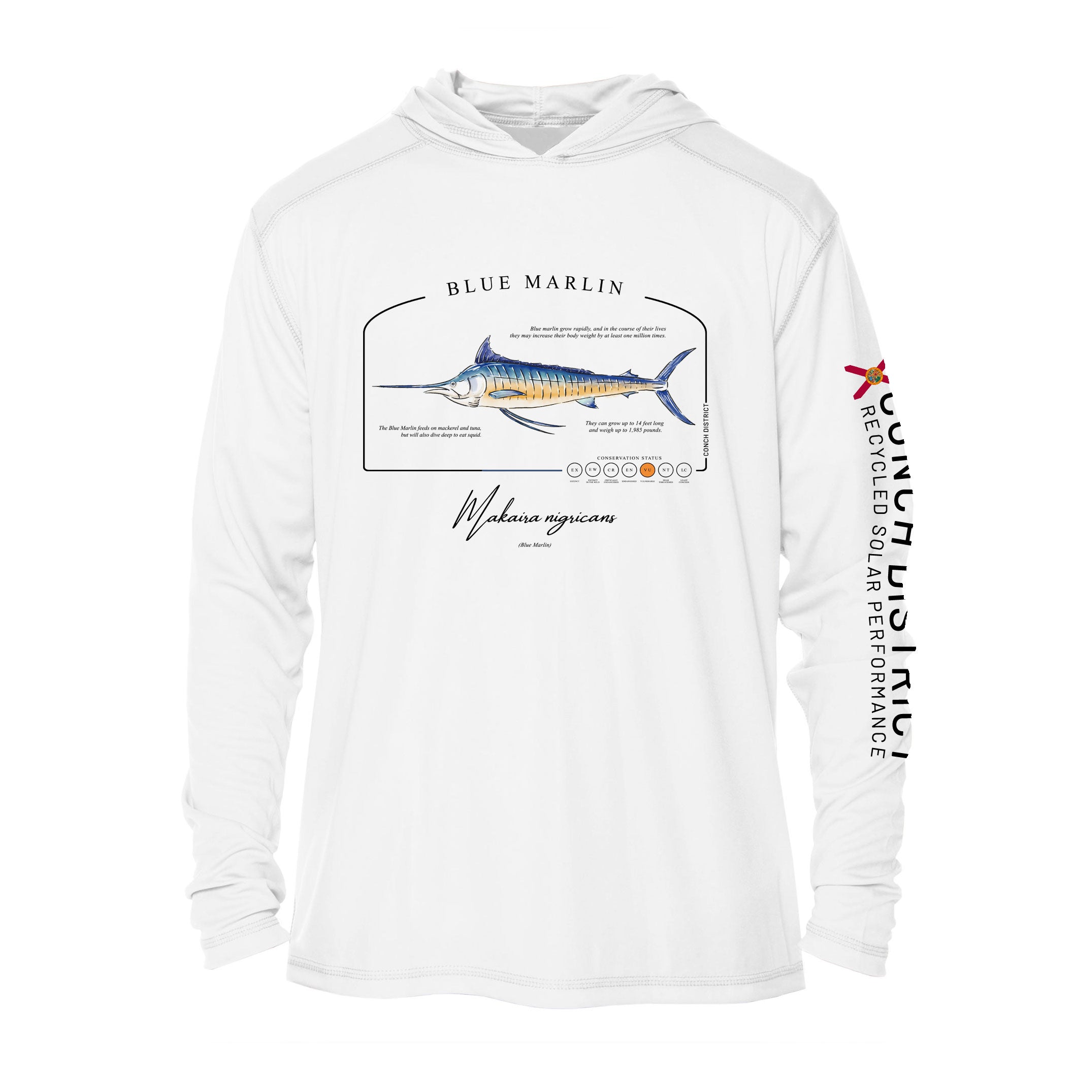 Blue Marlin Conservation Status UPF 50+ Sun Protection Hoodie Youth
