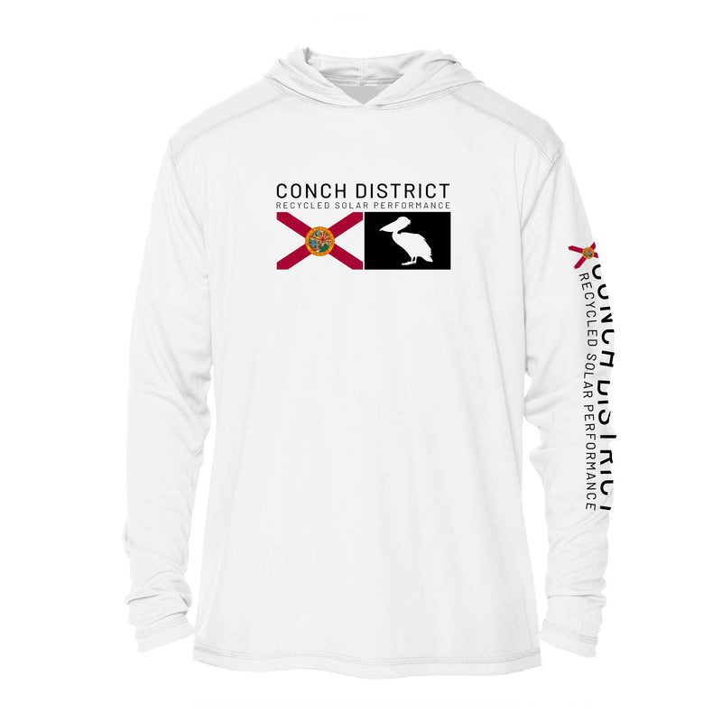 Conch District Florida Flag Logo UPF 50+ Sun Protection Hoodie Youth