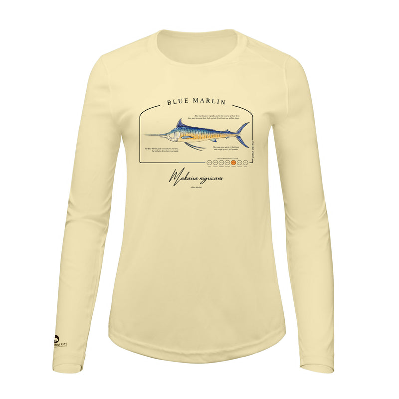 Blue Marlin Conservation Status Shirt | Womens Recycled Solar Performance