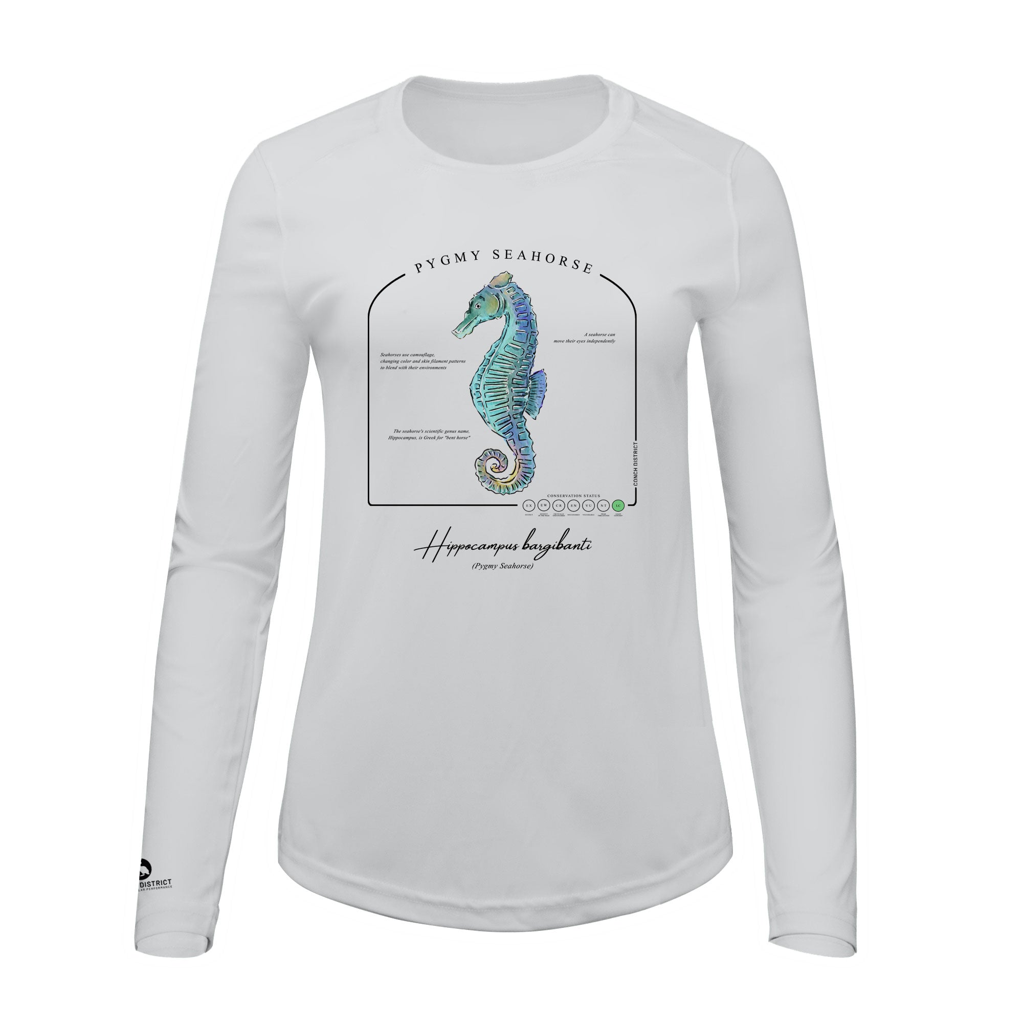Pygmy Seahorse Conservation Status Shirt | Womens Recycled Solar Performance
