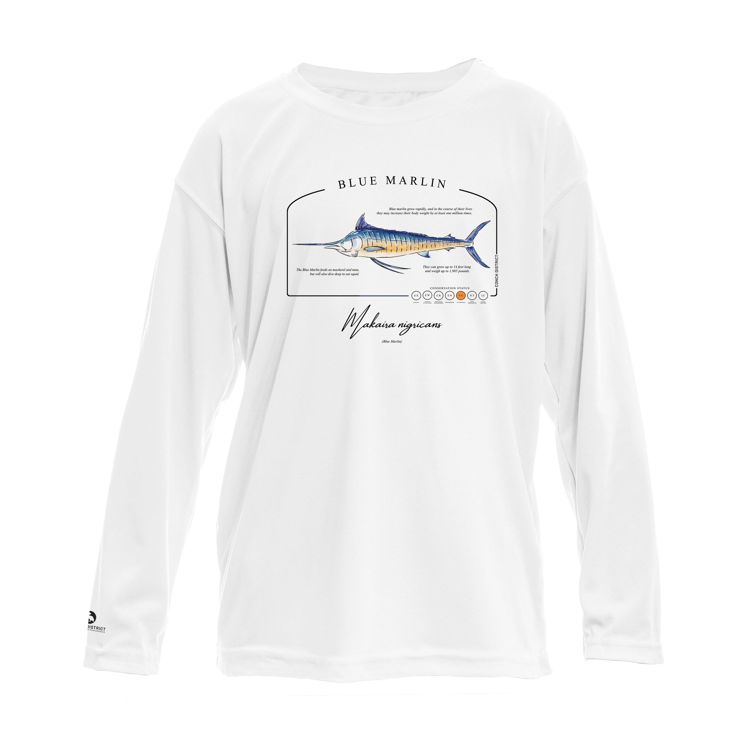 Blue Marlin Conservation Status UPF 50+ Sun Protection Shirt Toddler & Youth