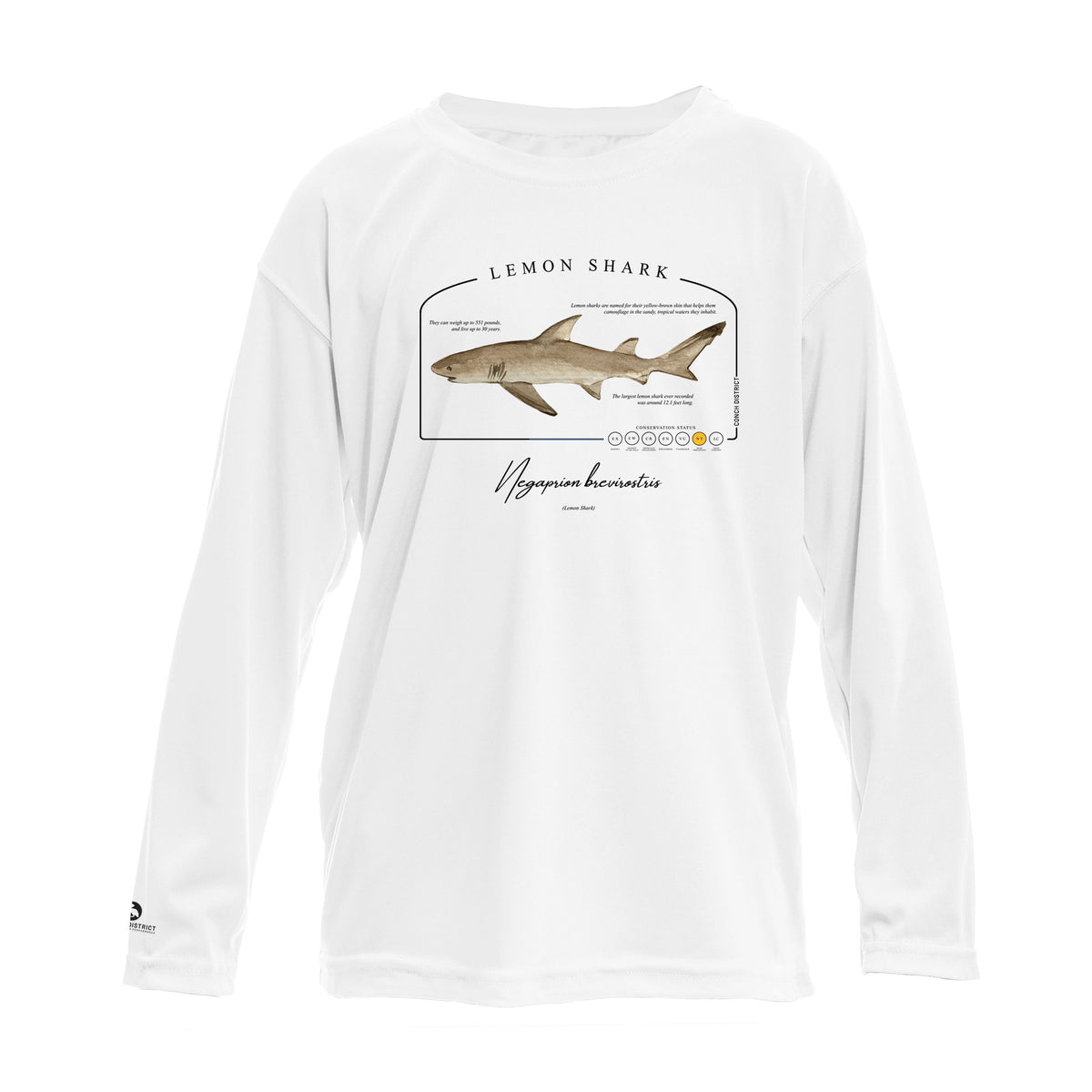 Lemon Shark Conservation Status UPF 50+ Sun Protection Shirt Toddler & Youth